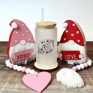 Valentine&#39;s Day Sipper Glass Mockup, Frosted 16oz Glass Can Mock-Up, Beer Glass Mockup, Libbey Glass Mockup, Holiday Glass Tumbler Mock Up