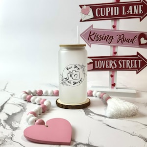 Valentine&#39;s Day Sipper Glass Mockup, Frosted 16oz Glass Can Mock-Up, Beer Glass Mockup, Libbey Glass Mockup, Holiday Glass Tumbler Mock Up