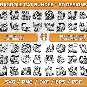 Ragdoll Katze SVG Bundle, Ragdoll Katze Clipart, Ragdoll Katze PNG, Ragdoll Katze Wandkunst, digitale Wandkunst, druckbare Wandkunst, Katzenkunst für Cricut