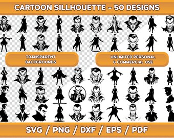 Vampir Silhouette SVG Bundle: Gothic Horror Clip Art (Digitaler Download)