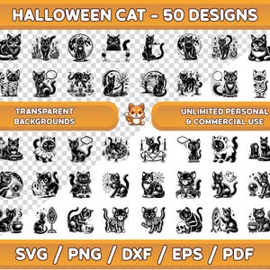 Halloween kat svg bundel, Halloween kat gesneden bestanden, Halloween kat png, Halloween kat clipart, Halloween svg, Halloween png, Spooky Cute svg
