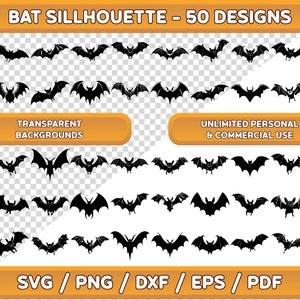 Bat SVG bundel, Bat silhouet SVG, SVG Halloween Bat, Spooky Cute, Halloween PNG Bat, schattige Bat gesneden bestanden, Bat PNG bundel, schattige Bat illustraties
