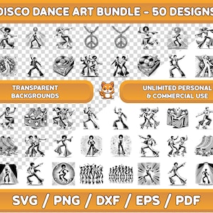 Pacote de dança disco, dança disco svg, clipart de dança disco, dança disco png, arte de parede de dança disco, arte digital de dança disco, arte de dança disco