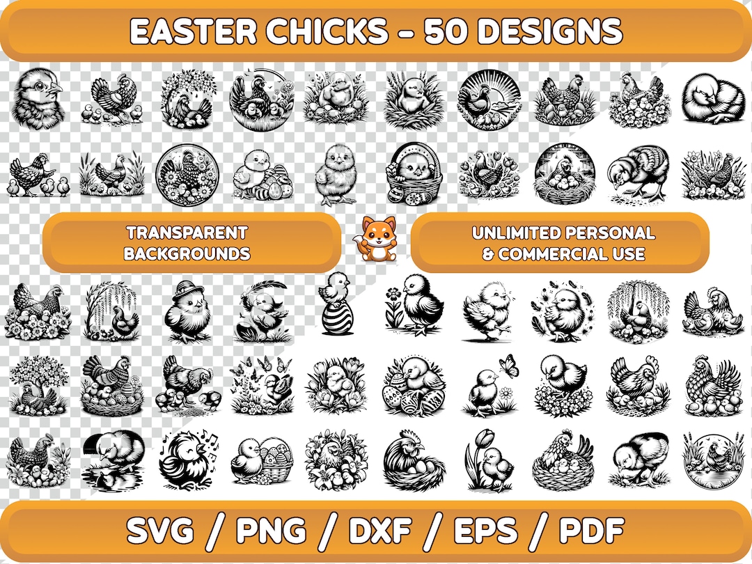 Easter Chick SVG Bundle: Spring Chicken Clipart (digital Download) - Etsy