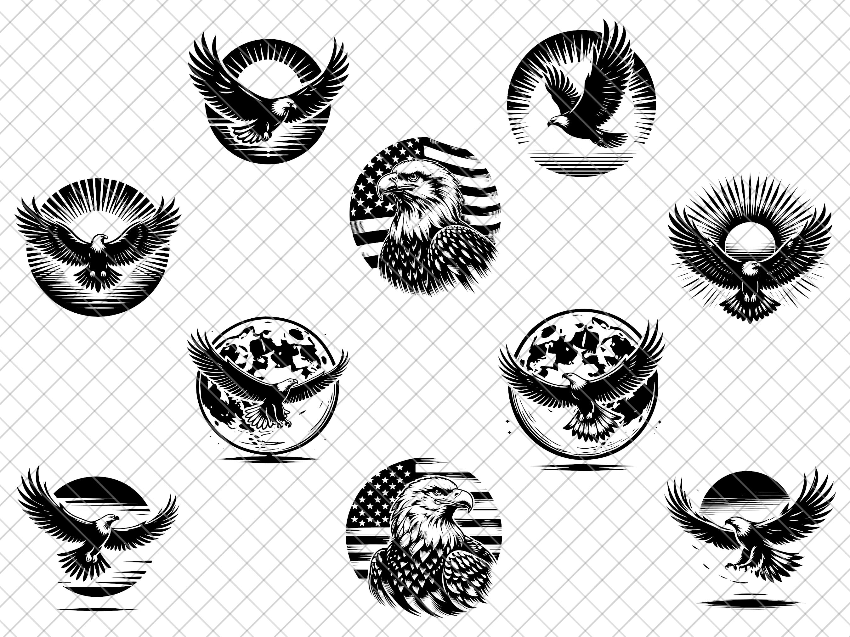 Eagle SVG Bundle: 50 Patriotic Designs (digital Download) - Etsy