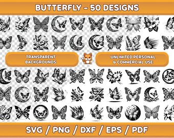 Butterfly SVG Bundle, Butterfly SVG, Butterfly PNG, Butterfly Clipart, Butterfly for Cricut, Monarch Butterfly svg, Whimsical Butterfly svg