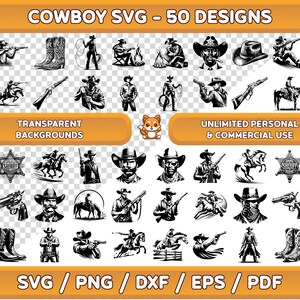 Cowboy SVG Bundle: Western Graphics for Cricut (Digital Download)