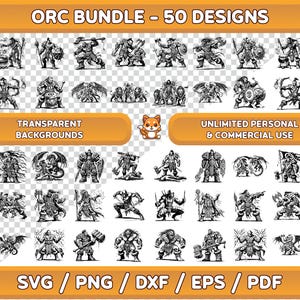 オーク svg バンドル、ダンジョンズ & ドラゴンズ svg、オーク png、オーク ウォール アート、オーク クリップアート、ファンタジー svg、ファンタジー ウォール アート、オーク バンドル、DnD svg、ファンタジー png