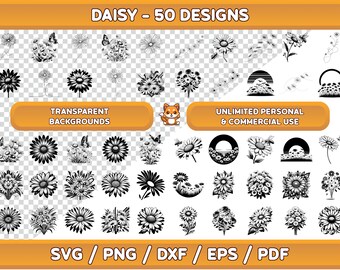 Daisy SVG Bundle: Floral Clipart, Cricut & Decal Designs (Digital Download)