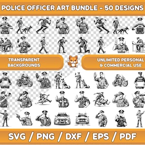 Politie kunstbundel, politie svg, politie png, politie clipart, politie kunst aan de muur, politie digitale kunst, politie silhouet, politie voor Cricut, politie