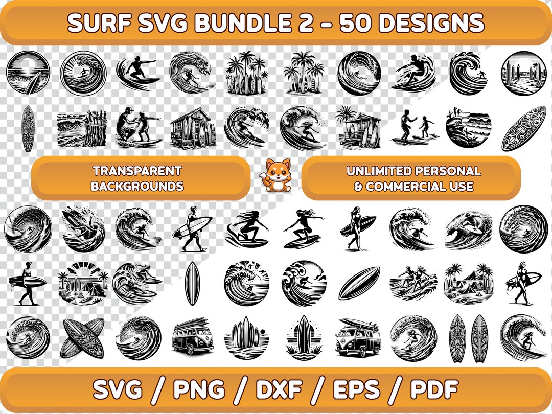 Surf Svg Bundle 2, Surfboard Svg, Waves Svg, Beach Svg, Summer Svg ...
