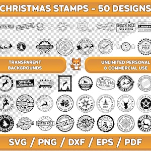 Paquete de sellos navideños svg, paquete de sellos del Polo Norte svg, paquete de entrega especial svg, correo de Santa svg, sello postal svg, sello postal svg