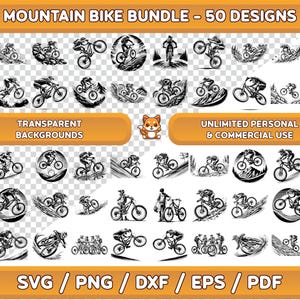 Pacchetto di arte digitale per mountain bike, Mountain bike svg, Mountain bike clipart, Mountain bike silhouette, Mountain bike arte, Mountain bike