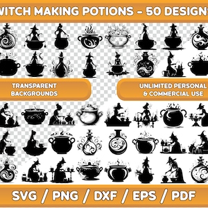 Magic Cauldron svg Bundle, Magic Potion svg Bundle, Witch svg, Potion Bottles svg, Halloween svg, Witch png, Witch Clip Art, Gothic svg