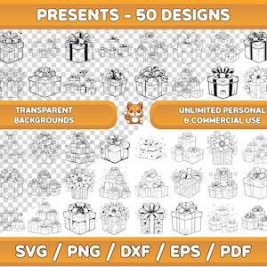 Presenta paquete SVG, regalos de cumpleaños SVG, regalos de Navidad SVG, regalos florecidos svg, Santa presente svg, caja presente svg, regalo presente
