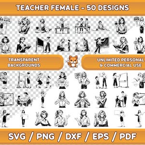 Paquete de arte de maestra, SVG de maestra, PNG de maestra, Clipart de maestra, Arte mural de maestra, Arte digital de maestra, Silueta de maestra, Maestra
