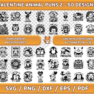 Valentine Funny Animal SVG bundel 2, Valentine Card SVG, verjaardag SVG, dierlijke SVG, grappige SVG, Valentine SVG, dierlijke woordspeling, grappige dieren png