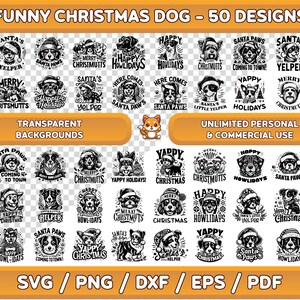 Pacote engraçado de cachorro de Natal svg, svg engraçado, cachorro de natal svg, cachorro de natal png, clipart de cachorro de natal, camisa de natal svg, enfeites de natal
