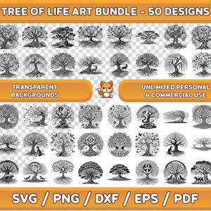 Tree of Life SVG Bundle: 50 Designs (Digital Download)