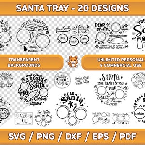 Caro pacchetto SVG vassoio di Babbo Natale, Natale in formato SVG, PNG vassoio di Babbo Natale, Piatto di Babbo Natale in formato SVG, biscotti al latte di Babbo Natale, biscotti per Babbo Natale, pacchetto di clipart vassoio di Babbo Natale