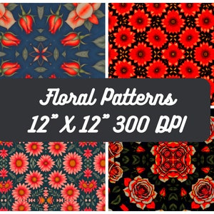 Floral watercolour pattern digital designs assorted