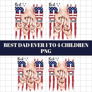 Personalized Best Dad Ever Png, Fist Bump Set Png, Dad Hand Fist Bump Png, America Flag Design, Happy Father&#39;s Day, Sublimation File