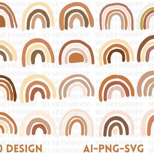20 Boho rainbow svg bundle, Rainbow clipart SVG, cute rainbow svg, boho rainbow clipart, rainbow svg, hand drawn rainbow, boho stickers