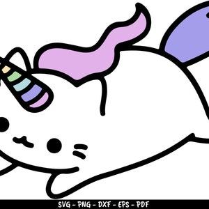 Unicorn Cat SVG DXF Files for Cricut or Silhouette Caticorn Kittycorn svg dxf Cut File flying cat svg
