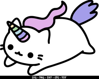 Licorne chat SVG : fichier de coupe caticorne pour Cricut, Silhouette (téléchargement numérique)