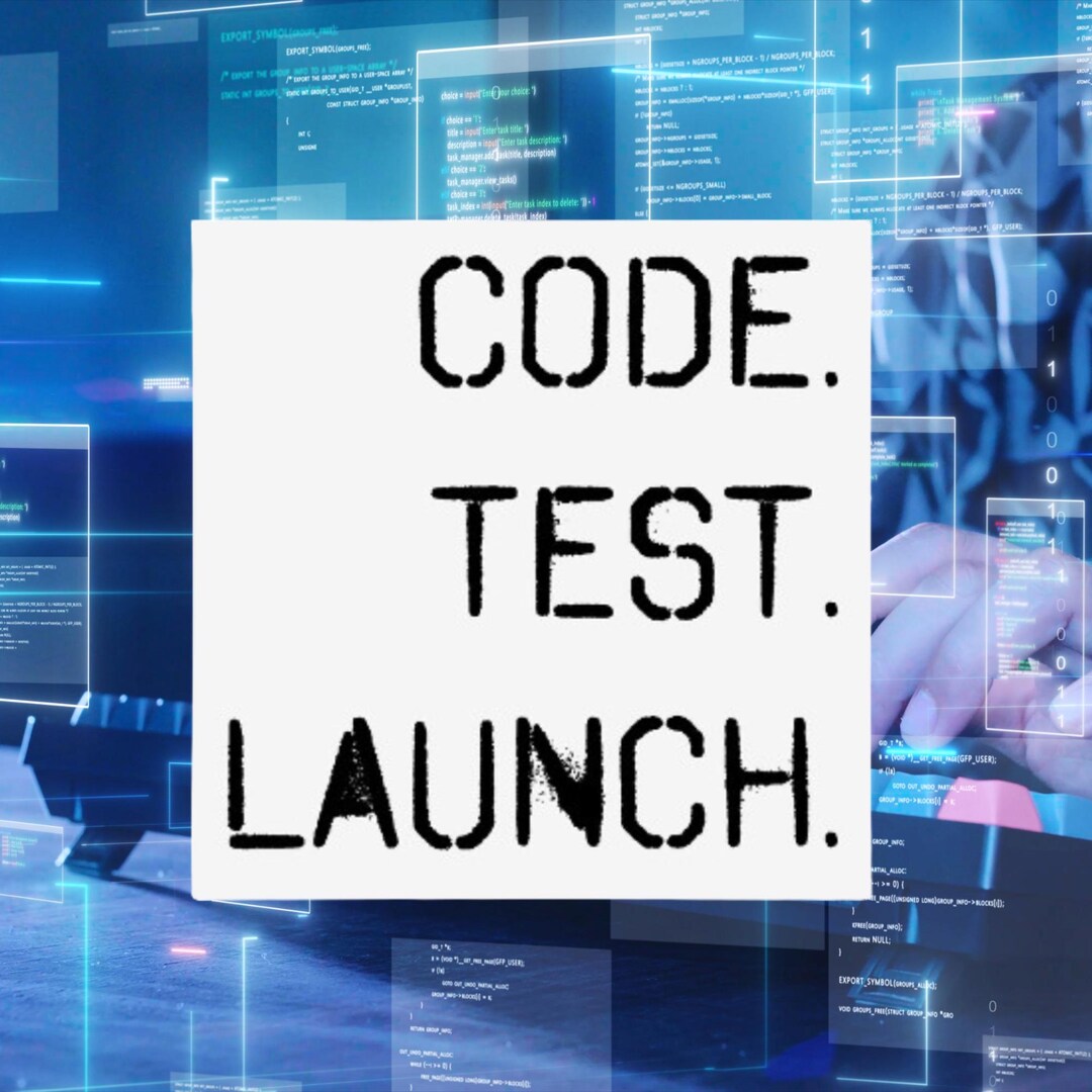 Code. Test. Launch. Poster 12x12 or 20x20 Posterprint IT Coding Gift - Etsy