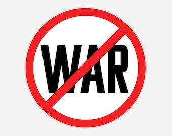 2-pack NO WAR Car Magnets – Political Statement Magnet | Round 3"x3" or 4"x4" | Anti-War Bumper Magnet | Fade-Resistant, Durable