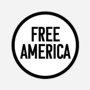 Paquete de 2 imanes para auto "Free America": redondos de 7,6 x 7,6 cm o 10 x 10 cm, duraderos y resistentes a la decoloración.