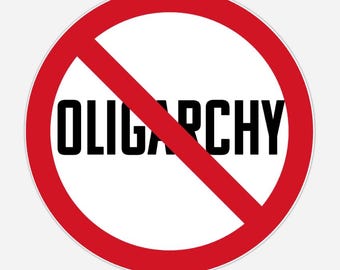 Naklejka na zderzak samochodu BEZ OLIGARCHII ANTY-OLIGARCHI magnes na drzwi lodówki 3"x3" lub 4"x4" trwały Liberalny Demokrata
