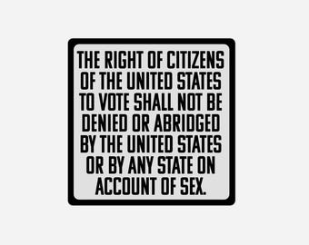 Stickers 19th Amendment Right to Vote protect Elections Plastic Stickers Bumper Decal Durable Protest Handout