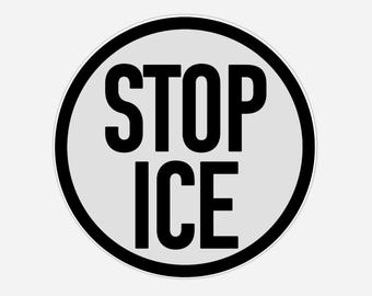 STOP ICE Plastic Stickers – Anti-ICE Bumper Decals – Durable Water-Resistant Liberal Political Stickers – Protest, Event, Handout
