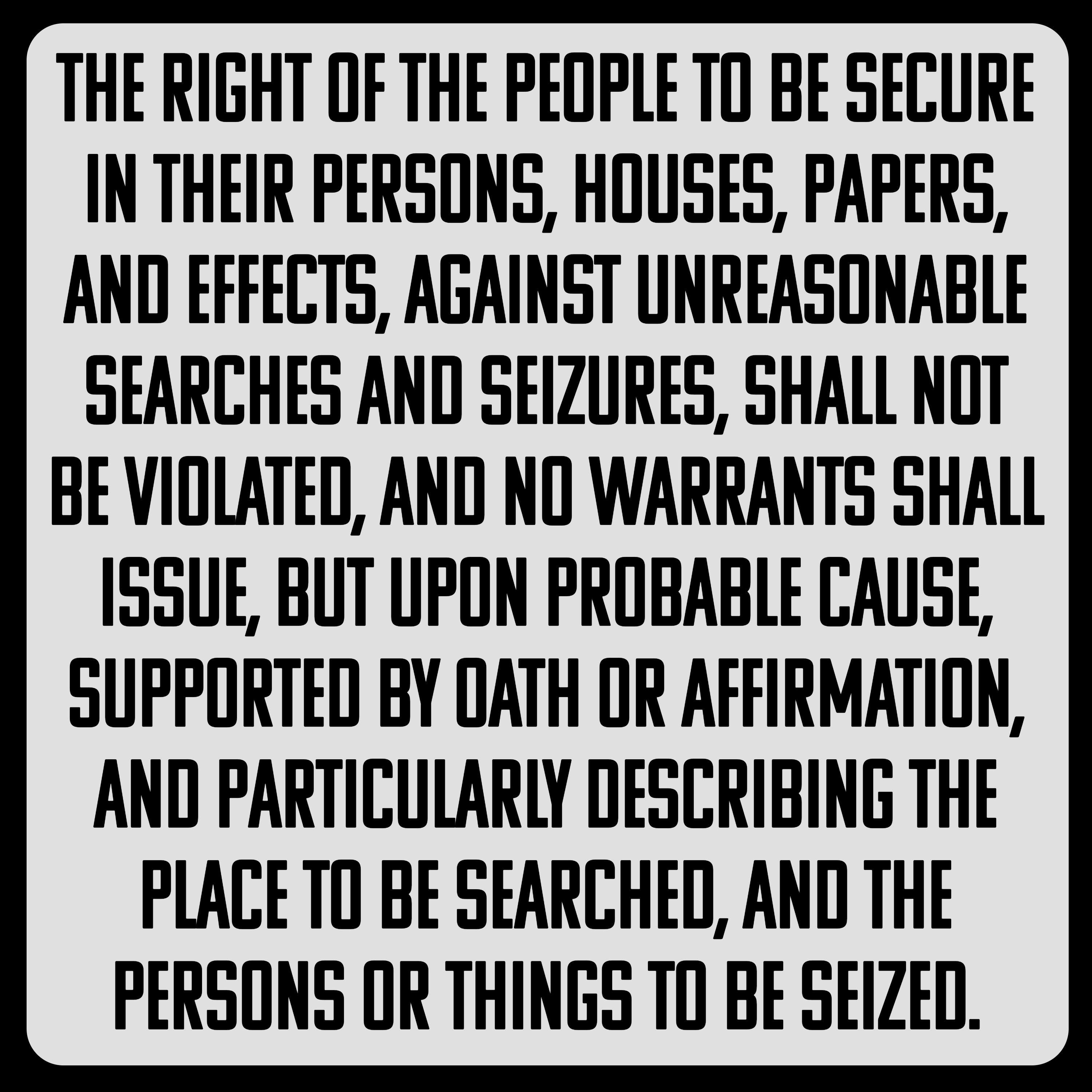Stickers Fourth Amendment Right Against Unlawful Searches and Seizures ...