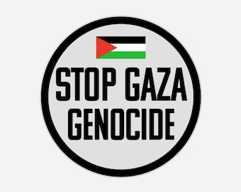 2-pack STOP GAZA Genocide Car Magnets – Political Statement Magnet | Round 3"x3" or 4"x4" | Anti-War Bumper Magnet | Fade-Resistant, Durable