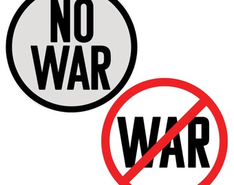 Anti-WAR Magnet Bundle – 1 Anti-War + 1 No War Car Magnets | 2-Pack Protest Magnet Set | 3"x3" or 4"x4" | Bumper Magnet Decal