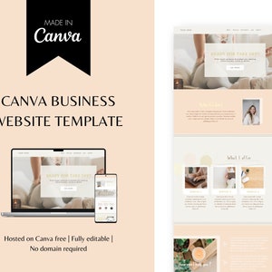 Websitesjablonen, Canva-websitesjabloon, Canva-sjabloonwebsite, zakelijke website, coachwebsite, website voor u gedaan, Canva-website