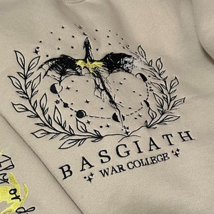 Fourth Wing Embroidered Sweatshirt, fourth wing hoodie, forth wing, fourth wing Sweatshirt ,fourth wing merch, basgiath war college image 9