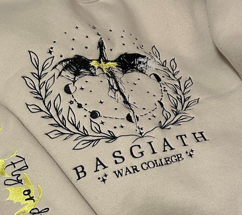 Fourth Wing Embroidered Sweatshirt, fourth wing hoodie, forth wing, fourth wing Sweatshirt ,fourth wing merch, basgiath war college image 9