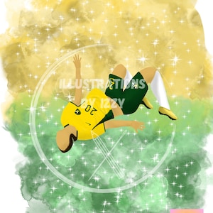Sam Kerr, Matildas, Backflip, digital download A4 print (poster)