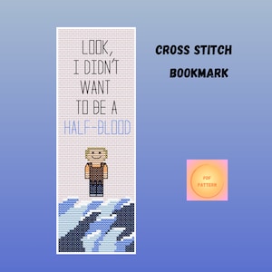 Percy Jackson geteld kruissteek bladwijzer pdf-patroon, digitale download, Percy Jackson and the Olympians, Rick Riordan