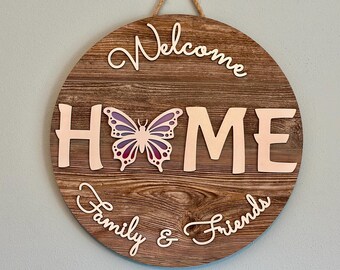 Butterfly variation ATTACHMENT for Interchangeable Wood “WELCOME” Sign Door Hanger, Interchangeable Sign, Interchangeable Home Sign