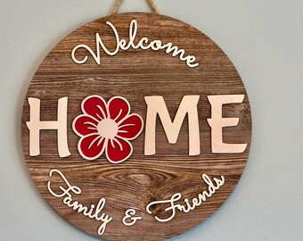 Spring flower ATTACHMENT for Interchangeable Wood “WELCOME” Sign Door Hanger, Interchangeable Sign, Interchangeable Home Sign
