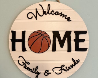 Basketball ATTACHMENT for Interchangeable Wood “WELCOME” Sign Door Hanger, Interchangeable Sign, Interchangeable Home Sign