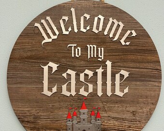 Medieval Welcome Sign With Magnetic Interchangeable Pieces, All Season Decoration, Year Round Changeable Attachments, Renaissance Home Decor