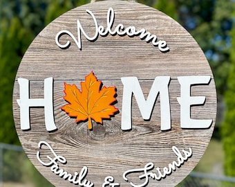 Welcome Sign With Magnetic Interchangeable Pieces, Large Doorway House Adornment, All Season Decoration, Year Round Changeable Attachments