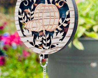 Pumpkin sun catcher, car charm,  lover of fall,  window hanger, pumpkin/fall design with colorful backer.