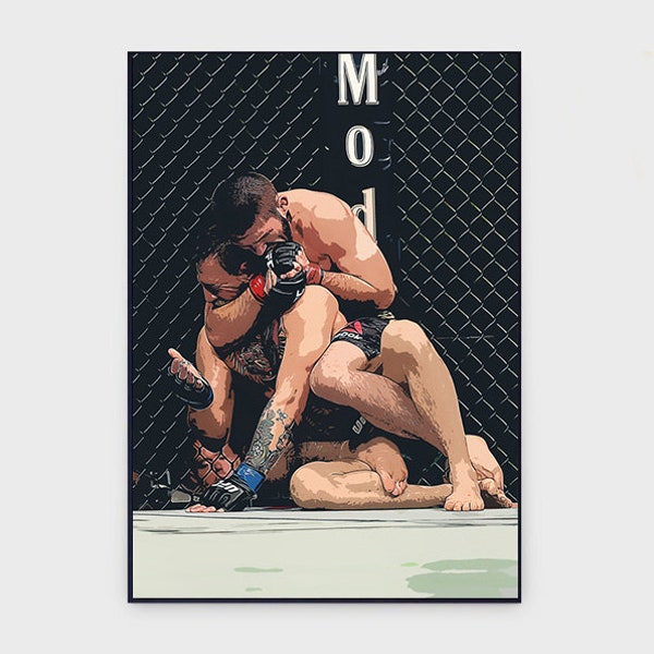 Poster Khabib Nurmagomedov, poster de MMA, poster de boxe, poster de sport, oeuvre d'art mural, sans cadre